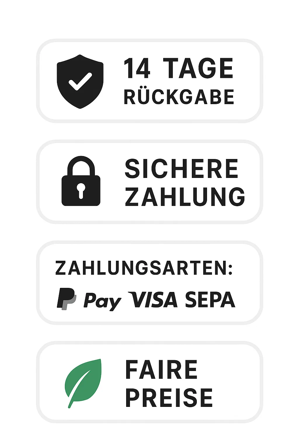 14 Tage Rückgabe | Sichere Zahlung PayPal Visa Mastercard SEPA SSL verschlüsselt | echtes Leder | Faire Preise 14 Tage Rückgabe | Sichere Zahlung PayPal Visa Mastercard SEPA SSL verschlüsselt | echtes Leder | Faire Preise